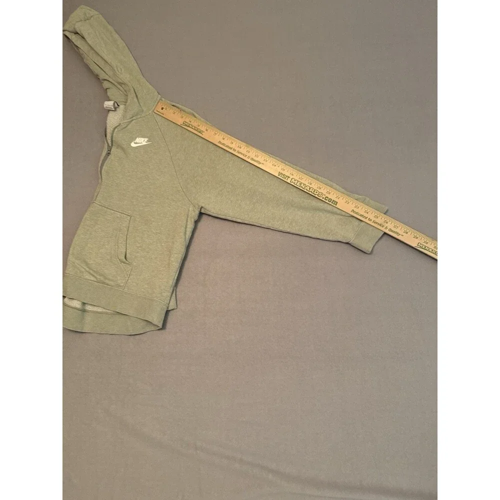 Nike Sweatshirt Women Sm Green Logo Pullover Hoodie Long Sleeve 1/2 Zip Pocket